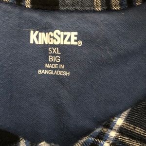 King Size Shirts - Mens soft brushed shirt in blue plaid King Size Shirts - Mens soft brushed shirt in blue plaid